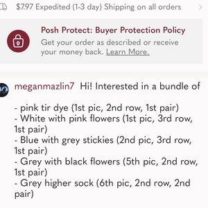 Bundle of 5 pair of socks.